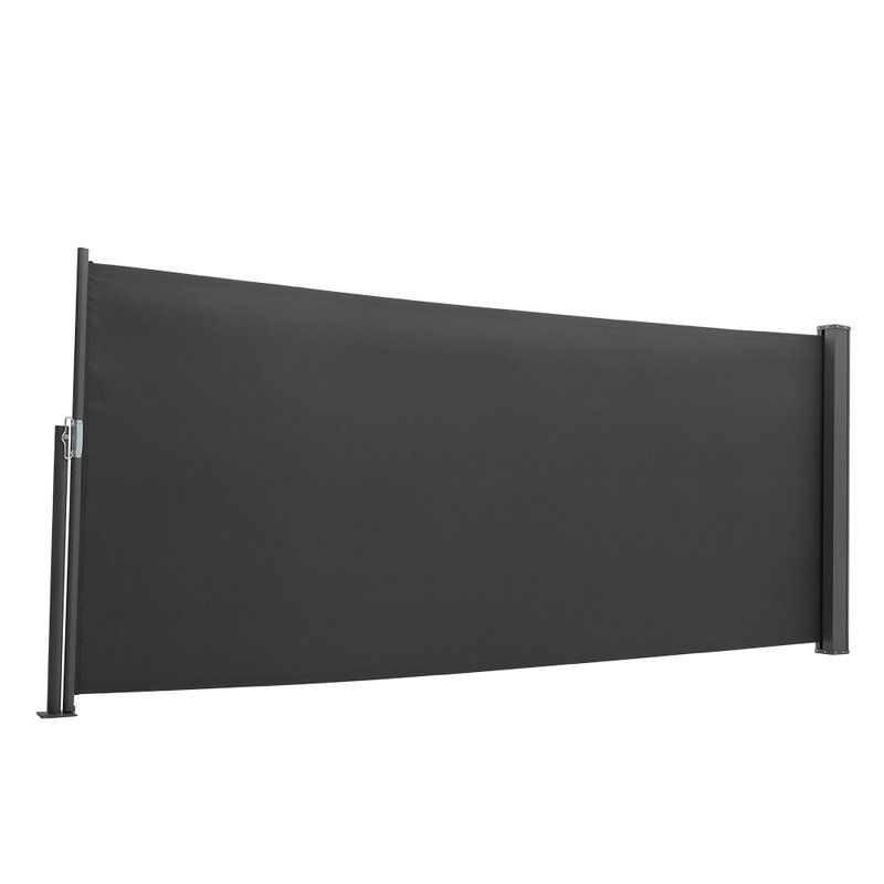 Sol 27 Outdoor 300cm W x 12cm D Fabric Cover Motorised Retractable Side Awning, Dark Grey