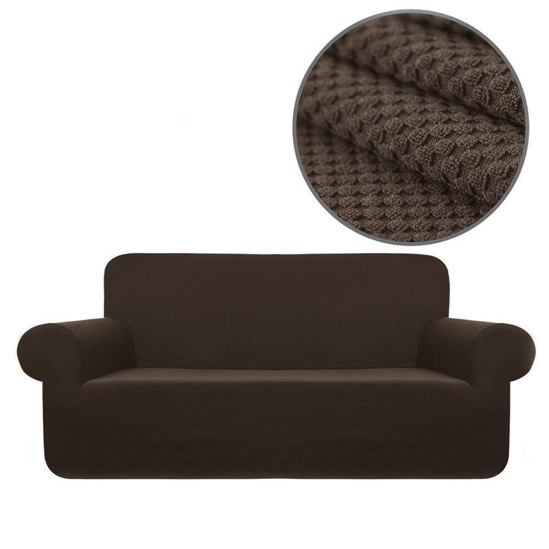 Housse pour canapé à coussins carrés/rectangulaires, Café