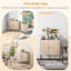 Collegiate Sideboard Buffet Cabinet with Chevron Doors Metal Base Natural