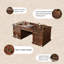 Bureau 70,87 "en bois massif brun américain