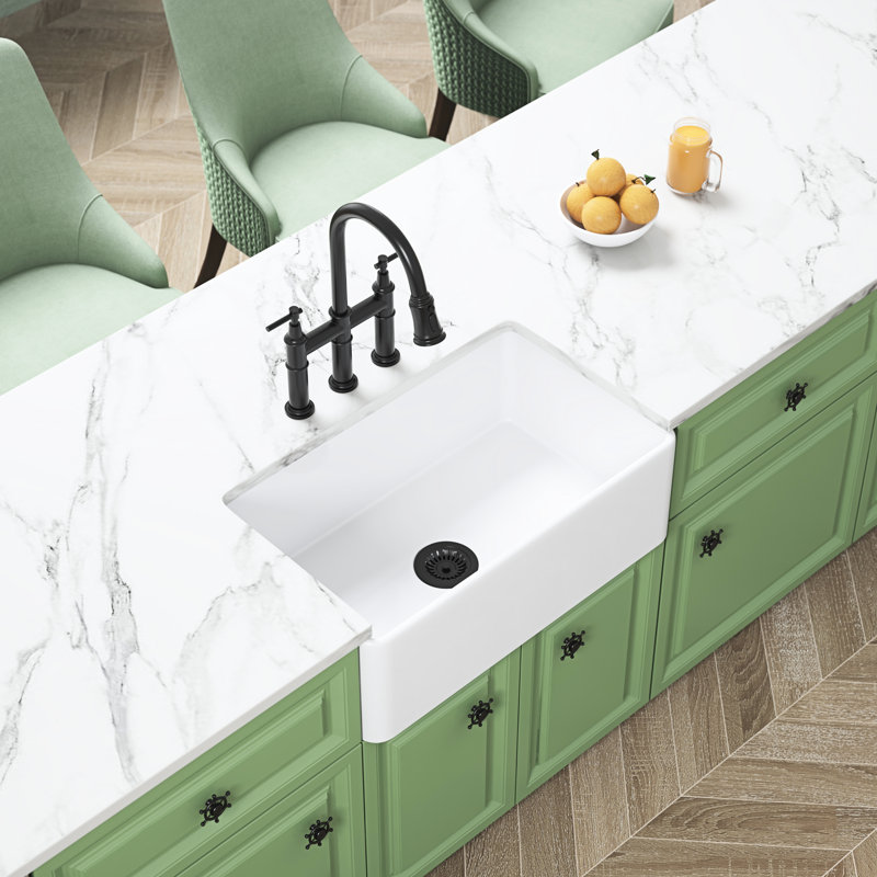 Deep Apron Kitchen Sink - White Ceramic Undermount 18 In. X 10 30 In., 84 Lb, 24 16 36 Package 29.13In 18.36In 9.7In, 84Lb, 36In 24In 16In