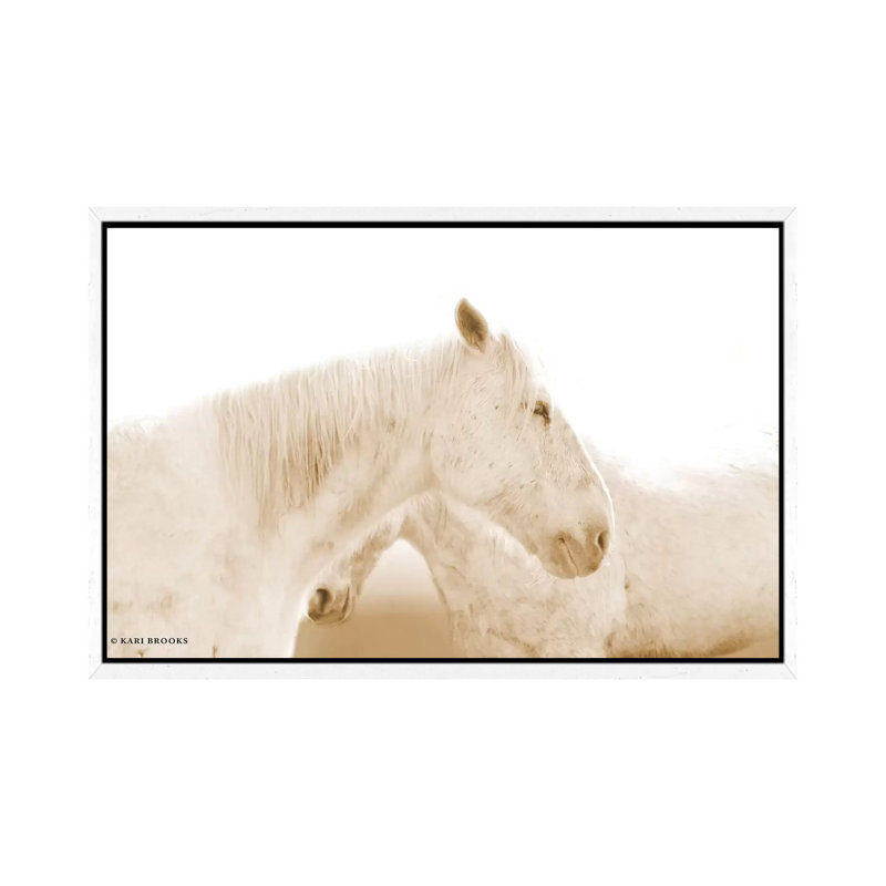 White Out by Kari Brooks - Print on Canvas, 45.72cm H x 66.04cm W x 3.81cm D, White Framed