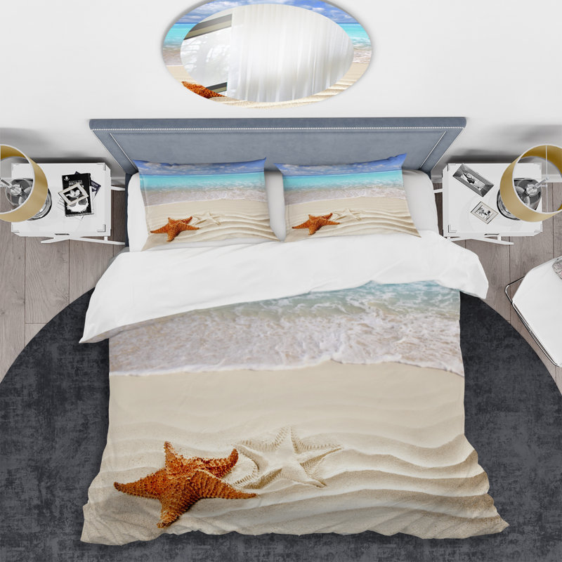 Ensemble de housse de couette Vintage Beige Minimalisme, Housse de couette double / grand et 2 taies