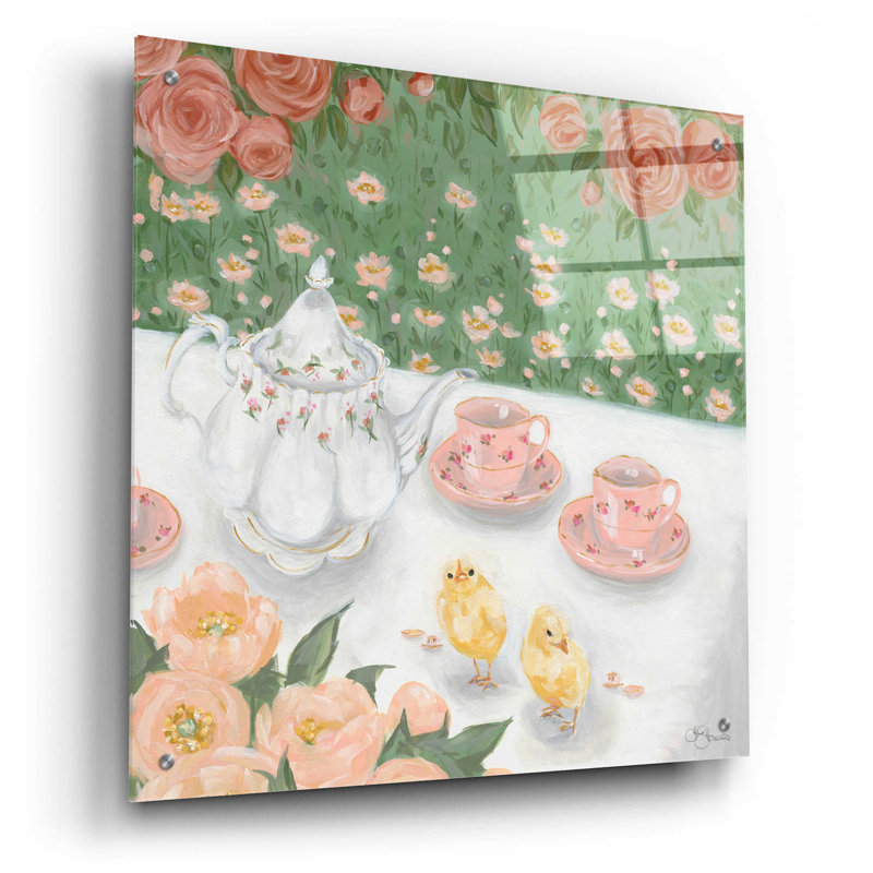 «Tea Party» par Hollihocks Art - peinture sans cadre, H 24 po x l 24 po x P 0,2 po