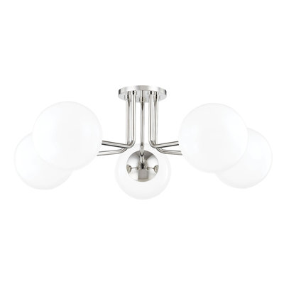 Plafonnier semi-encastré 5 lumières 30 po Luna