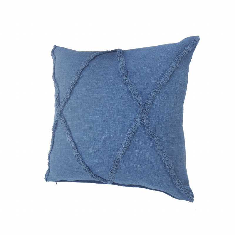 Housse et insert de coussin carré Bengal 100% coton, Bleu de cobalt, 26"H x 26"W