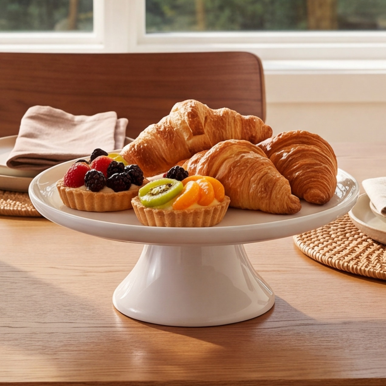 White Serveware Round Cake Stand