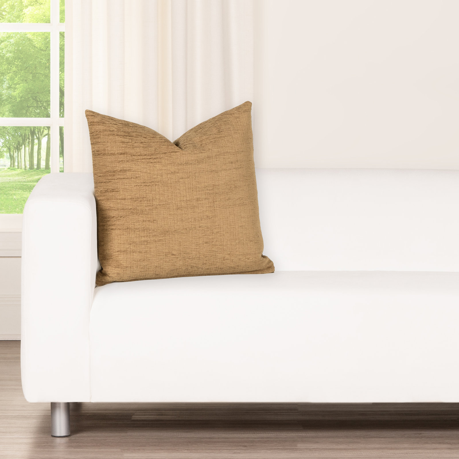 Floating Cubes Accent Pillow, Polyester, Brown