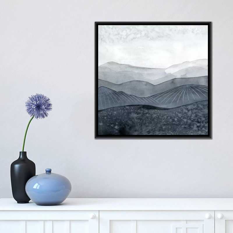 «Blustering Valley I», impression sur toile, H 18 po x l 18 po x P 1,5 po, Toile encadrée noire, Pas de tapis