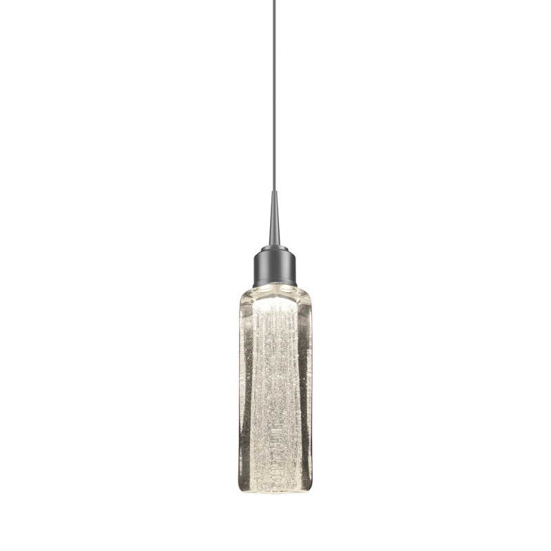 Capella Mini Matte Chrome LED Island Pendant with Clear Glass Shade