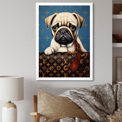 Fashion Brand Pug With Hand Bag IV  Dog Wall Art