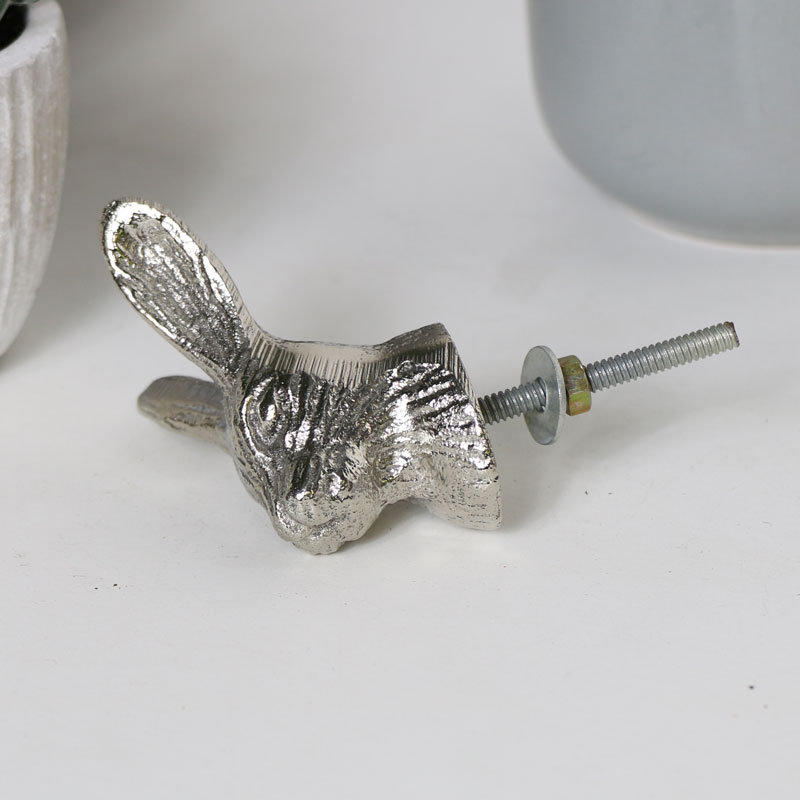 Garen 55mm Rabbit Head Novelty Knob, Silver