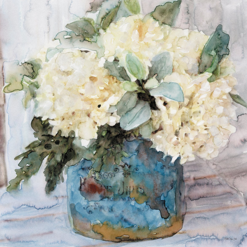 «Country Basket Of Blooms I» par Stellar Design Studio - impression, H 36 po x l 36 po, Non, Toile tendue