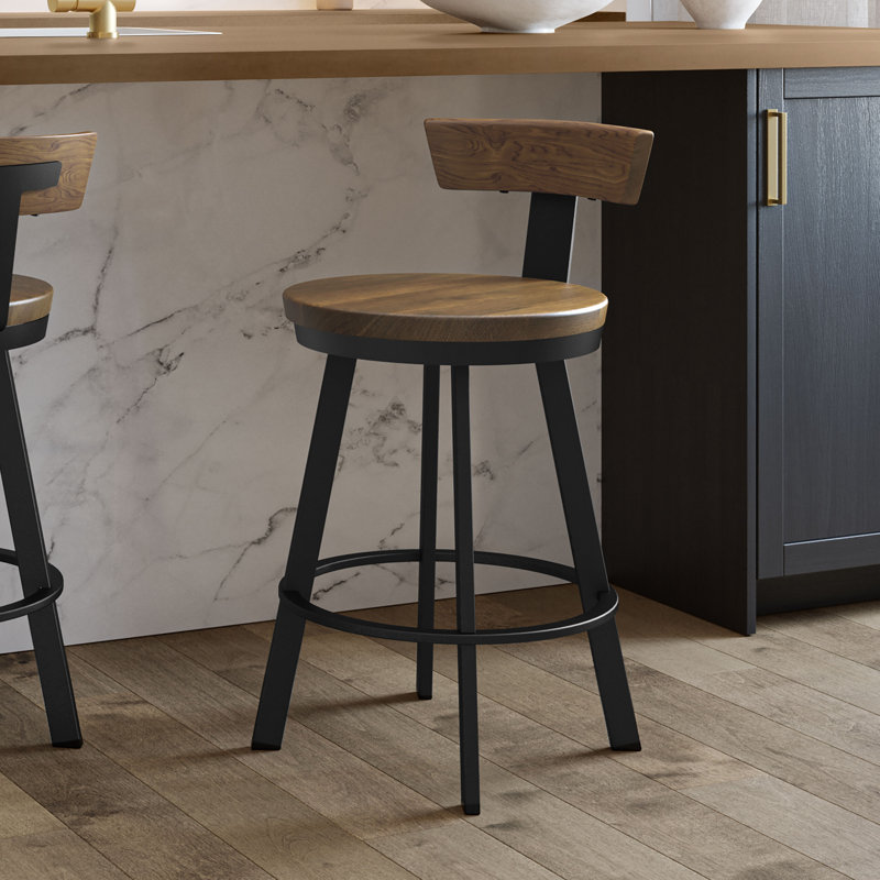  Tabouret de comptoir pivotant Astrid, Marron clair