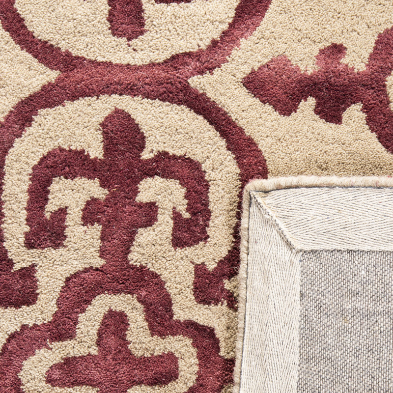 Lumsden Hand Tufted Wool Geometric Rug, Round 7'