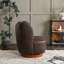Fauteuil demi-tonneau pivotant en cuir véritable de 29 po de largeur-848862123