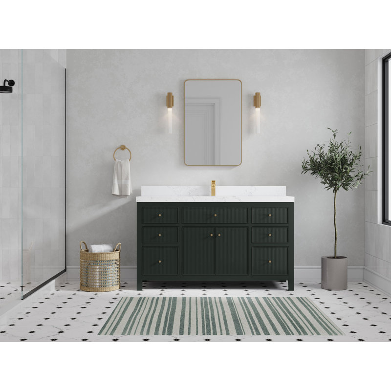 Ensemble de meuble-lavabo simple 36 po, Calacatta Laza, Blanc, 42"