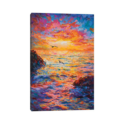 " Sunset Over Ocean " by Leon Devenice Painting Print