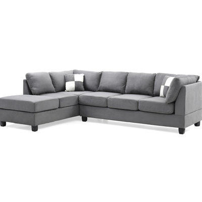 Foam-padded Sectional In Gray, Pocketed Coil Support, Removable Backs For Simple Delivery, Versatile Arrangement Gray With Foam Filler And Coils, Smooth Delivery Setup