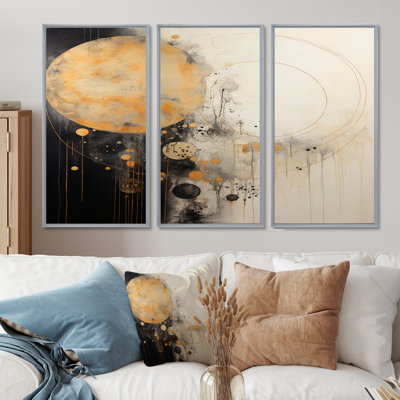 «Full Moon Time Balance I», ensemble d'art mural abstrait