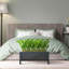 Indoor Raised Trough Planter, Concrete Effect Rectangular Plant Pot with Hammered Pattern, Black Flower Pot on Metal Stand-93635332