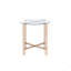 Table de bout Veises avec plateau en verre transparent et finition champagne