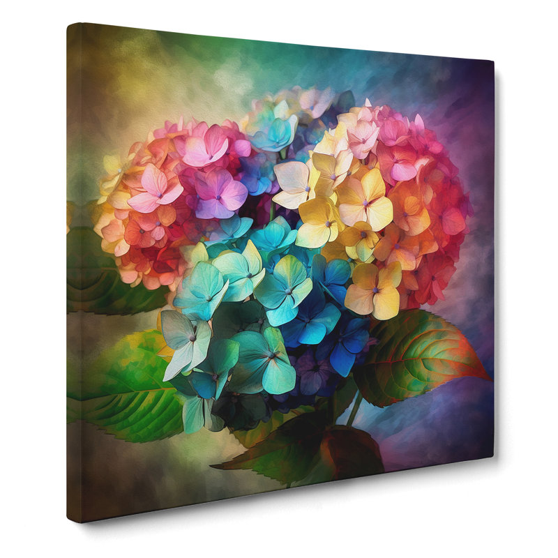 Hydrangea Abstract Art No.1 - Wrapped Canvas, 50cm H x 50cm W x 3cm D