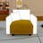Yellow Corduroy  Fabric Storage Ottoman Yellow