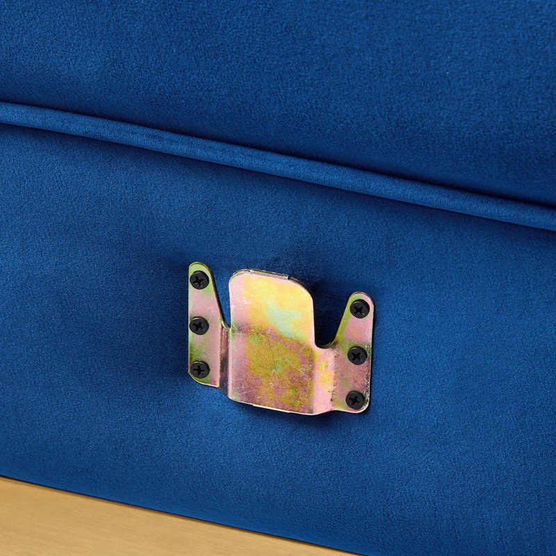 Canapé modulaire 4 pièces Sanguine Channel, 100 % polyester bleu, Face à la gauche