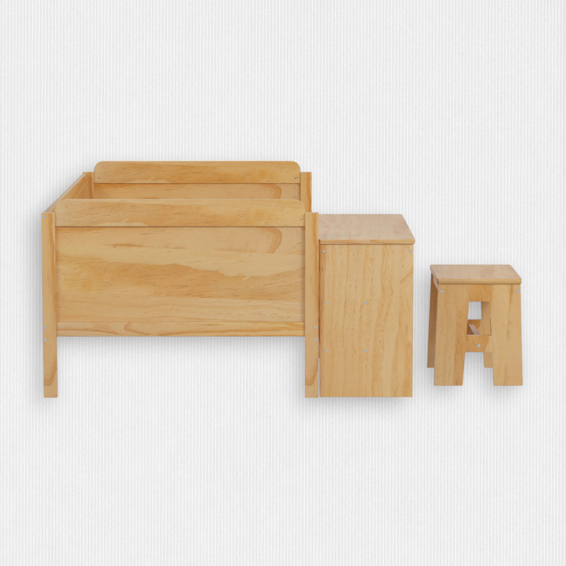 Twin Size Multi-functional Wooden Daybed with Storage Shelves and Lockers and Study Desk Set, including Matching Stool