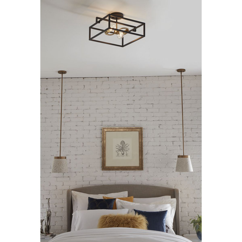 Luminaire suspendu conique 1 lumière, Laiton vieilli, Sable laiton