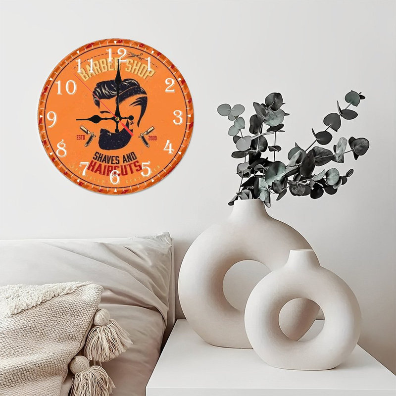 Horloge murale en bois 10 po, mouvement silencieux, à piles (piles AA non incluses), décor artistique, parfait pour les décorations