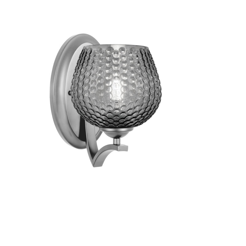 Zilo Wall Sconce Shown, 6" Smoke Glass, Clear, Brushed Nickel