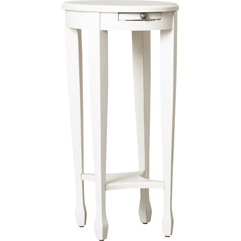 End Table, Distressed Cottage White
