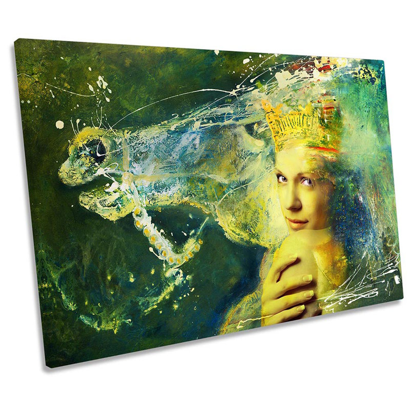 Woman Crown Horse - Wrapped Canvas Painting, 91.4cm H x 137.2cm W x 4cm D