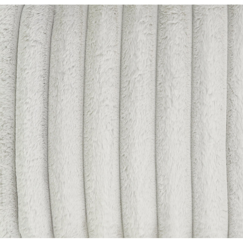 Chaise longue en mousse à mémoire de forme 40 po avec housse amovible en vison moelleux, Polyester blanc / ivoire