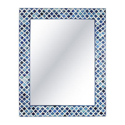 Blue Diamond Pattern Bone Inlay Mirror