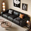 Canapé modulaire 110,24 po en cuir véritable noir