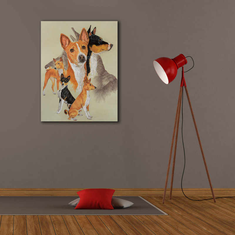 «Basenji and Ghost» par Barbara Keith, H 34 po x l 26 po x P 1,5 po