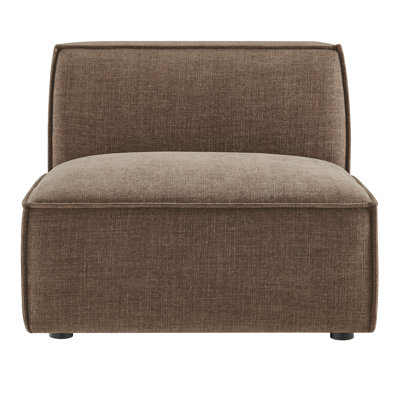 Faucett Performance Fabric Upholstered Armless Modular Chair In Mocha