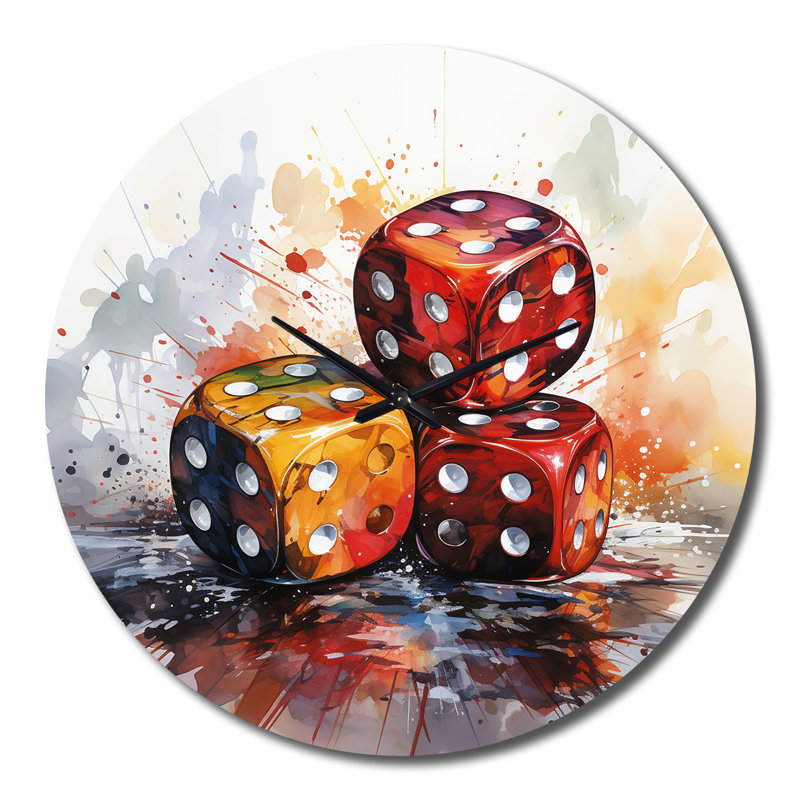 Horloge murale en métal Casino Royale Dice IV, Grand
