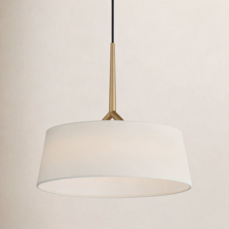 Melva 1 - Light LED Single Pendant, 11" H x 16" W x 16" D, Natural Aged Brass