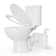 SUPERFLO Upflush Toilet System with Grinder Pump and Sewage Pump for Fast Bathroom Renovations