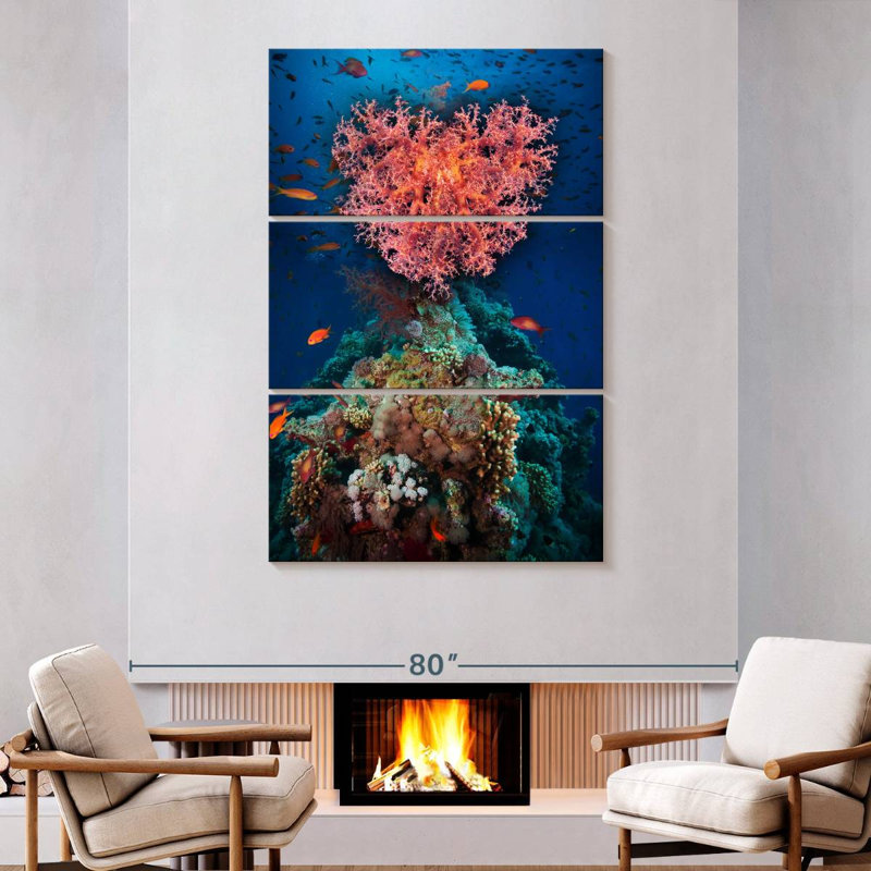 Cœur de corail Brampt, H 74 po x l 48 po