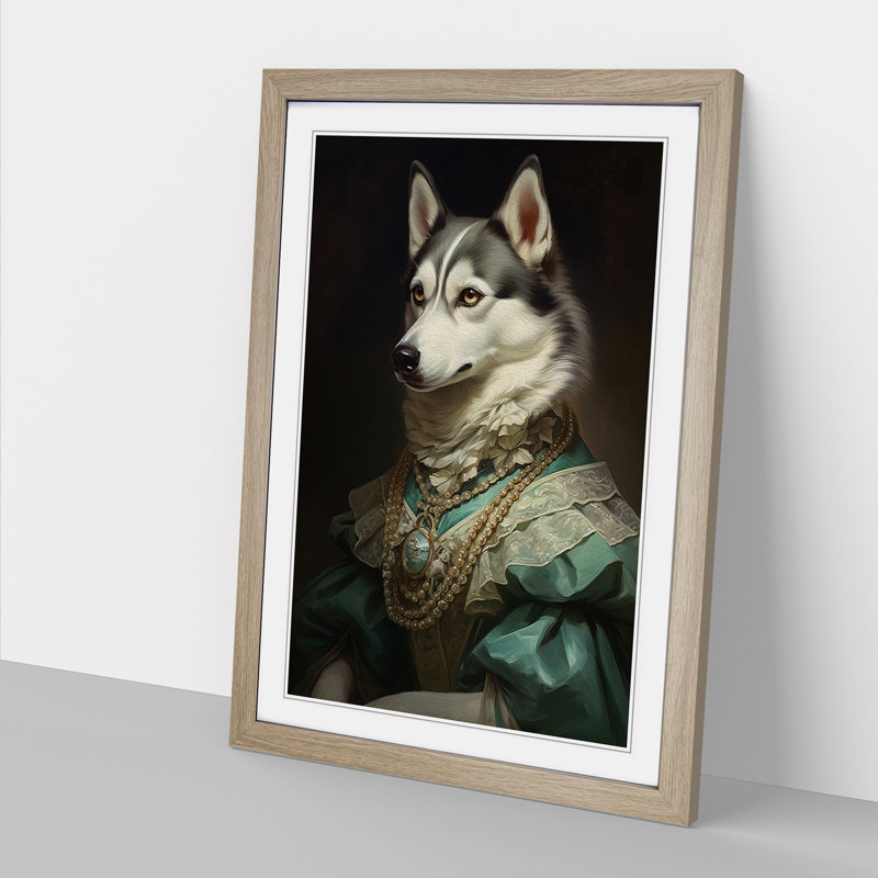 Husky Rococo, Oak, 64cm H x 46cm W x 2cm D