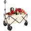 Chariot pliable de chariot de plage utilitaire robuste pour le sable avec de grandes roues, poignée réglable et porte-boissons pour le magasinage, le camping, le jardin et l'extérieur