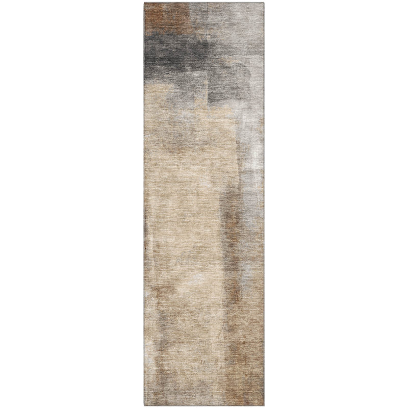 Tapis abstrait lavable à la machine Premium AMF1984, Tapis de couloir 2 pi 3 po x 7 pi 6 po