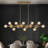 Faustena 16-Light Dimmable Bubble Glass Golden Sputnik Modern Linear Chandelier
