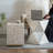 Square Capiz Stool, Cream