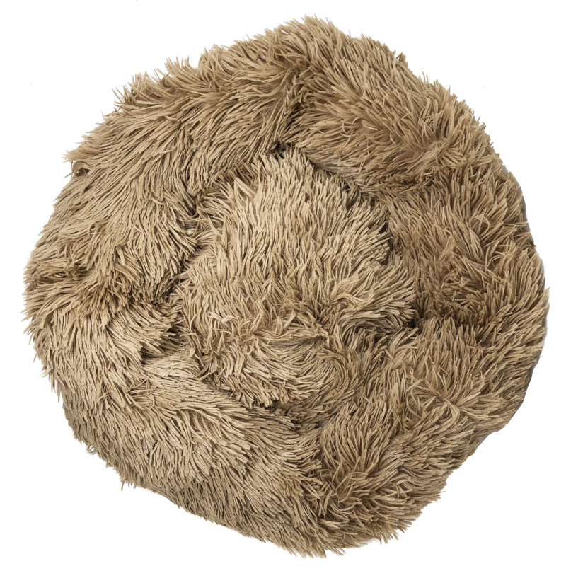 Lit pour chien arrondi moelleux et moelleux de haute qualité Pet Life, H 6,69 po x l 19,68 po, Beige